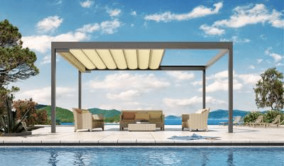 Pergola BAVONA Soft-Top STOBAG France : profitez de votre terrasse sous toutes les conditions